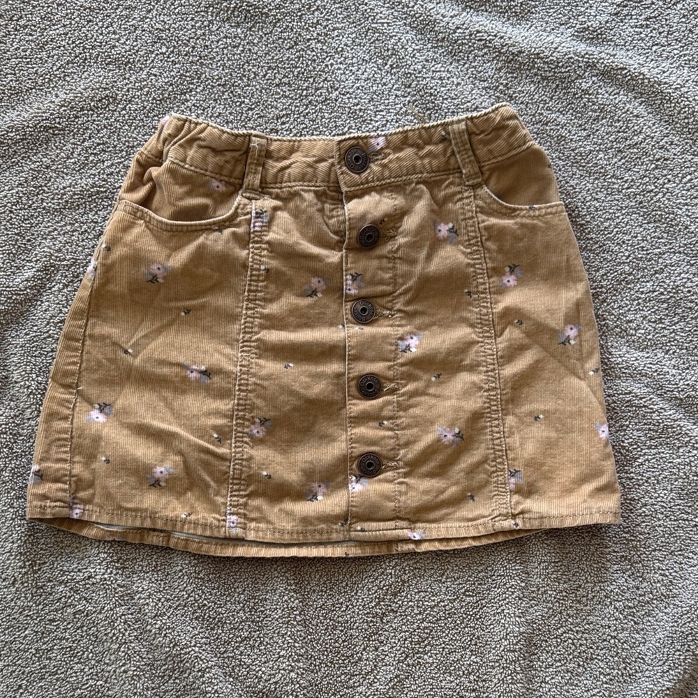 OshKosh B'gosh Brown Floral Button-Down Mini Skirt